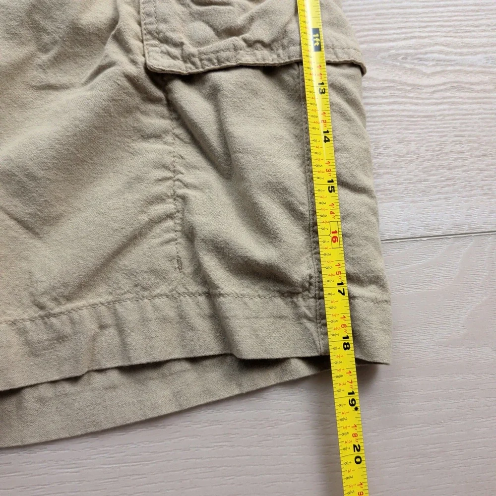 Osklen Rio de Janeiro Cargo Shorts Mens 30 Cotton Linen Tan Khaki Utility Casual